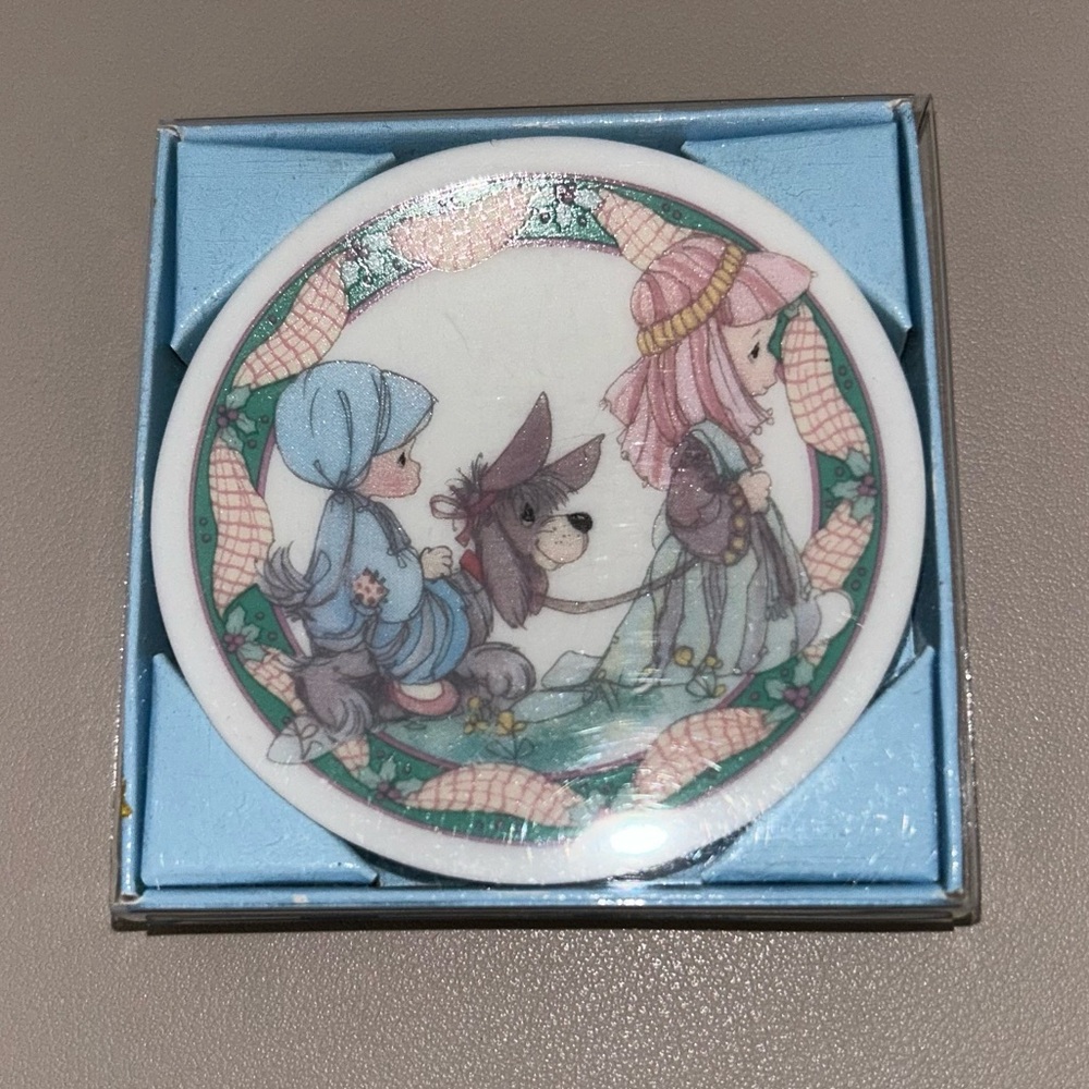 Precious Moments Christmas Pageant Nativity Mini Plate Hanging Ornament Vintage